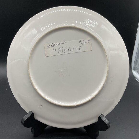 Hand-Painted Landscape Church Mountains Decorative Plate By Riveras 9.75"D - Picture 3 of 4